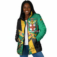 Jamaica Independence Day Padded Jacket Coat Of Arms With Doctor Bird Tropical Vibes