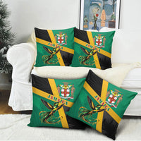 Jamaica Independence Day Pillow Cover Coat Of Arms With Doctor Bird Tropical Vibes