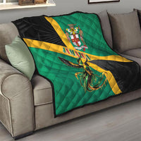 Jamaica Independence Day Quilt Coat Of Arms With Doctor Bird Tropical Vibes