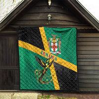 Jamaica Independence Day Quilt Coat Of Arms With Doctor Bird Tropical Vibes