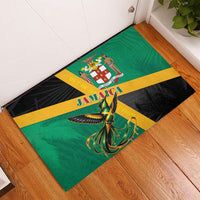 Jamaica Independence Day Rubber Doormat Coat Of Arms With Doctor Bird Tropical Vibes