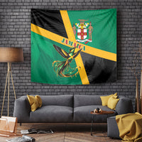 Jamaica Independence Day Tapestry Coat Of Arms With Doctor Bird Tropical Vibes