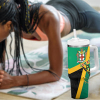 Jamaica Independence Day Tumbler With Handle Coat Of Arms With Doctor Bird Tropical Vibes
