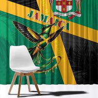 Jamaica Independence Day Window Curtain Coat Of Arms With Doctor Bird Tropical Vibes