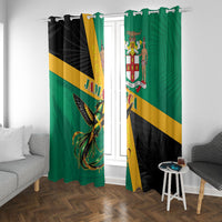 Jamaica Independence Day Window Curtain Coat Of Arms With Doctor Bird Tropical Vibes