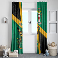 Jamaica Independence Day Window Curtain Coat Of Arms With Doctor Bird Tropical Vibes