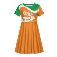 Personalized Ivory Coast 1960 Kid Short Sleeve Dress Happy Independence Day