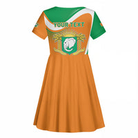 Personalized Ivory Coast 1960 Kid Short Sleeve Dress Happy Independence Day