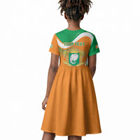 Personalized Ivory Coast 1960 Kid Short Sleeve Dress Happy Independence Day