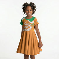 Personalized Ivory Coast 1960 Kid Short Sleeve Dress Happy Independence Day