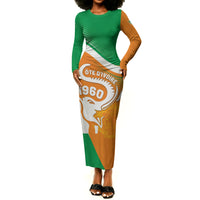 Personalized Ivory Coast 1960 Long Sleeve Bodycon Dress Happy Independence Day