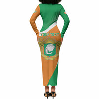 Personalized Ivory Coast 1960 Long Sleeve Bodycon Dress Happy Independence Day