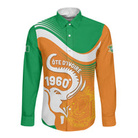 Personalized Ivory Coast 1960 Long Sleeve Button Shirt Happy Independence Day
