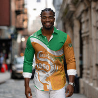 Personalized Ivory Coast 1960 Long Sleeve Button Shirt Happy Independence Day
