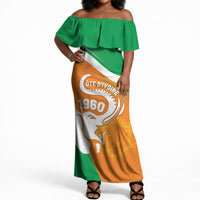 Personalized Ivory Coast 1960 Off Shoulder Maxi Dress Happy Independence Day