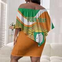 Personalized Ivory Coast 1960 Off Shoulder Short Dress Happy Independence Day