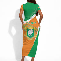 Personalized Ivory Coast 1960 Short Sleeve Bodycon Dress Happy Independence Day