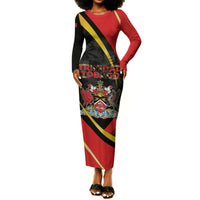 Trinidad And Tobago Independence Day Long Sleeve Bodycon Dress Two Islands One Nation Endless Pride