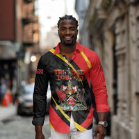 Trinidad And Tobago Independence Day Long Sleeve Button Shirt Two Islands One Nation Endless Pride