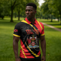 Trinidad And Tobago Independence Day Zipper Polo Shirt Two Islands One Nation Endless Pride