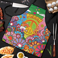Hippie Peace Love Apron Colorful Style - Wonder Print Shop