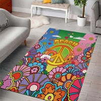 Hippie Peace Love Area Rug Colorful Style - Wonder Print Shop