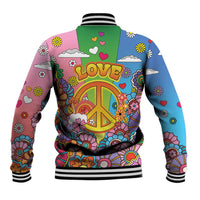 Hippie Peace Love Baseball Jacket Colorful Style - Wonder Print Shop