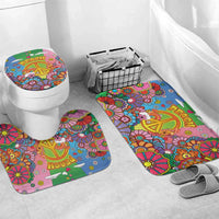 Hippie Peace Love Bathroom Set Colorful Style - Wonder Print Shop