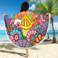 Hippie Peace Love Beach Blanket Colorful Style - Wonder Print Shop