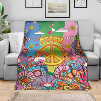 Hippie Peace Love Blanket Colorful Style - Wonder Print Shop