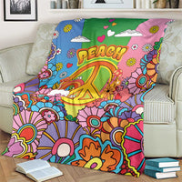 Hippie Peace Love Blanket Colorful Style - Wonder Print Shop