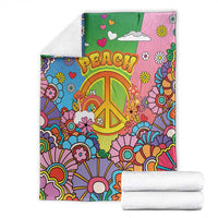 Hippie Peace Love Blanket Colorful Style - Wonder Print Shop
