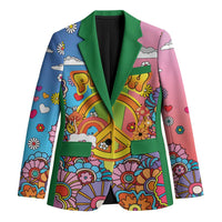 Hippie Peace Love Blazer Colorful Style - Wonder Print Shop