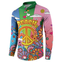 Hippie Peace Love Button Sweatshirt Colorful Style - Wonder Print Shop