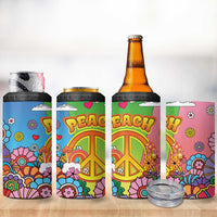 Hippie Peace Love 4 in 1 Can Cooler Tumbler Colorful Style - Wonder Print Shop