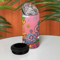 Hippie Peace Love 4 in 1 Can Cooler Tumbler Colorful Style - Wonder Print Shop