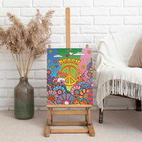 Hippie Peace Love Canvas Wall Art Colorful Style - Wonder Print Shop