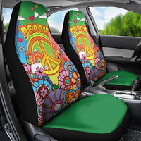 Hippie Peace Love Car Seat Cover Colorful Style - Wonder Print Shop