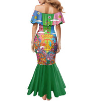 Hippie Peace Love Family Matching Mermaid Dress and Hawaiian Shirt Colorful Style - Wonder Print Shop
