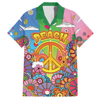 Hippie Peace Love Family Matching Off The Shoulder Long Sleeve Dress and Hawaiian Shirt Colorful Style - Wonder Print Shop