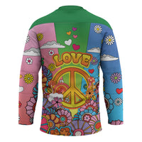 Hippie Peace Love Hockey Jersey Colorful Style - Wonder Print Shop