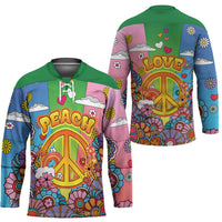 Hippie Peace Love Hockey Jersey Colorful Style - Wonder Print Shop