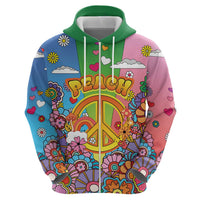 Hippie Peace Love Hoodie Colorful Style - Wonder Print Shop