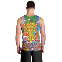 Hippie Peace Love Men Tank Top Colorful Style - Wonder Print Shop