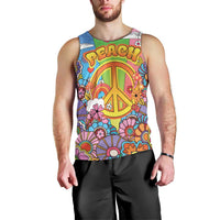 Hippie Peace Love Men Tank Top Colorful Style - Wonder Print Shop