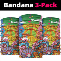 Hippie Peace Love Neck Gaiter Colorful Style - Wonder Print Shop