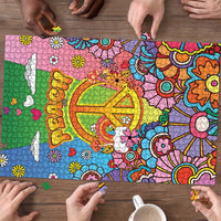 Hippie Peace Love Puzzle Colorful Style - Wonder Print Shop