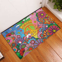 Hippie Peace Love Rubber Doormat Colorful Style - Wonder Print Shop