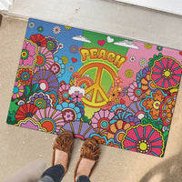 Hippie Peace Love Rubber Doormat Colorful Style - Wonder Print Shop
