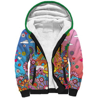 Hippie Peace Love Sherpa Hoodie Colorful Style - Wonder Print Shop
